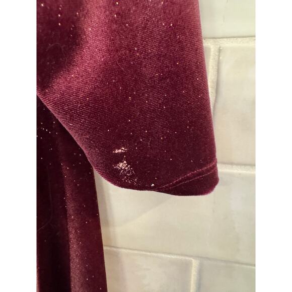 Harper Canyon Velour Burdundy with Sparkle Dress Girls Size Small - Picture 4 of 5